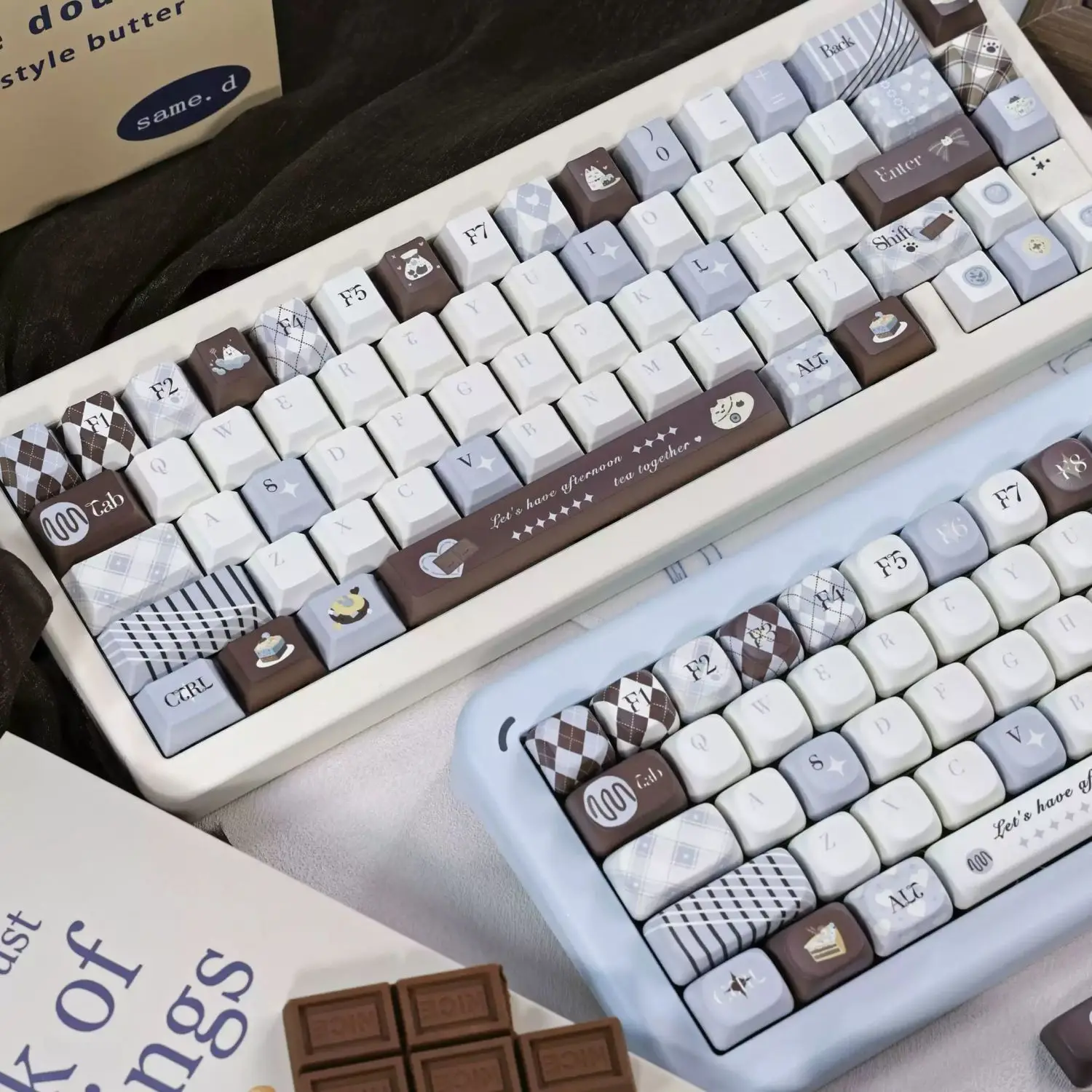 Ice Coconut Cocoa Keycap Original Height PBT Material Hot Sublimation High Value Personality Creative Cute Keycap