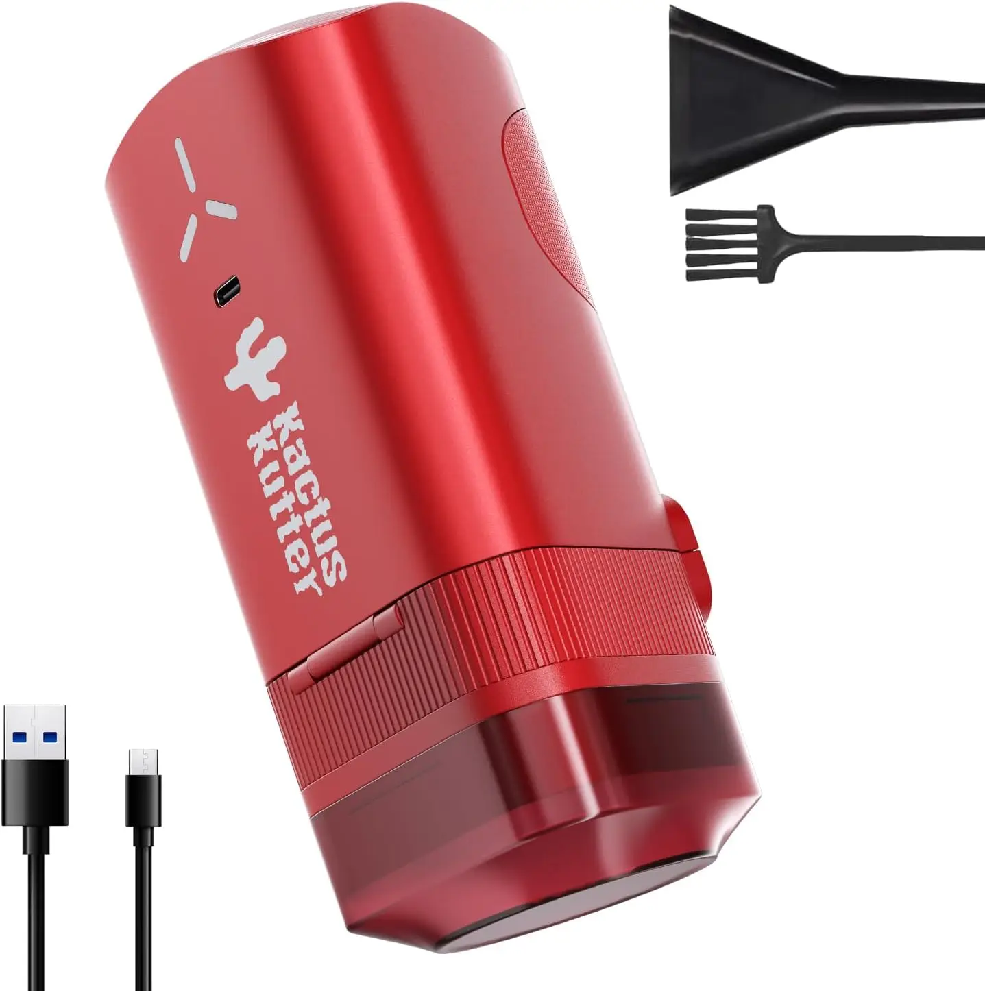 

Electric Spice Grinder: Portable, Rechargeable, 3-Gram Capacity with Adjustable Grinding - Deep Scarlet
