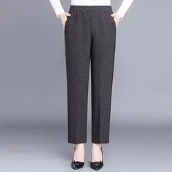 Simplicity Pockets Pants Intellectual Spring Summer Thin Solid Elegant Loose Elastic Waist Fashion Casual Women's Clothing 2023
