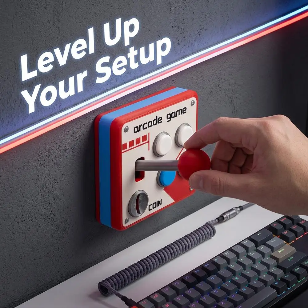 3D Printed Arcade Game Light Switch Panel Retro Joystick Wall Switch Cover Creative Decorative Faceplate Gift For Game Lovers