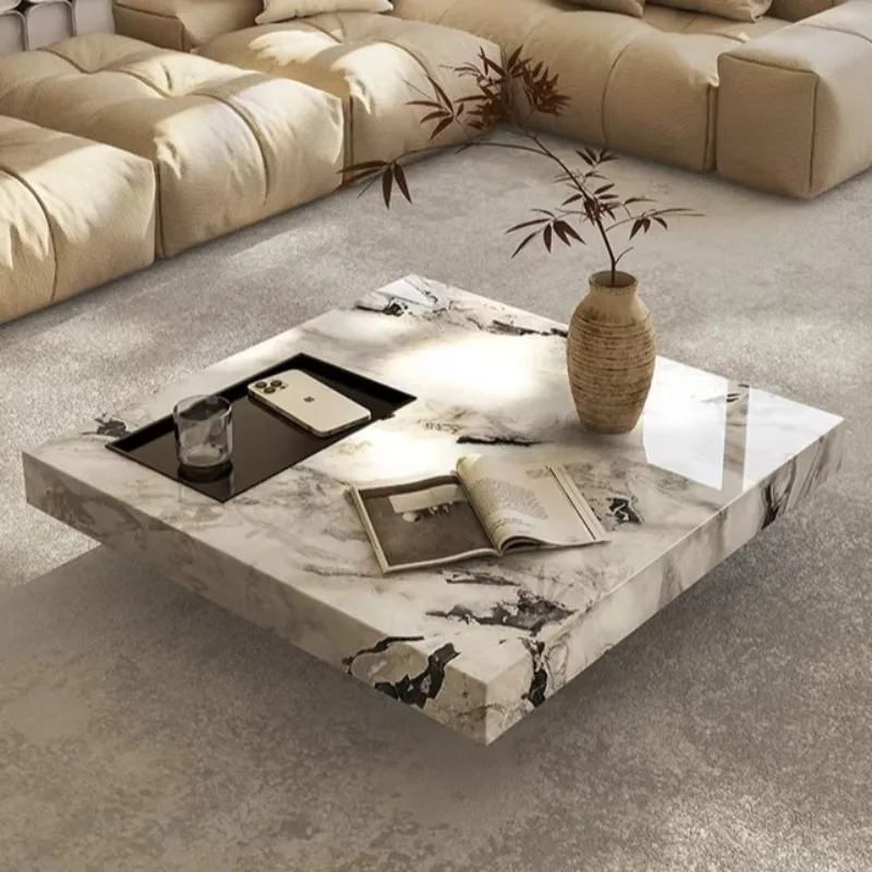 

Hardcover Hotel Living Room Coffee Table Salontafel Unusual Side Coffee Table Square Unique Ornaments Minimalist Home Furniture