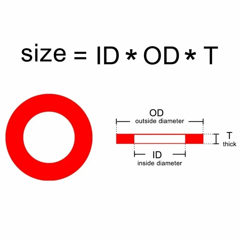 Red Steel Paper Fibre Washers M2 M2.5 M3 M3.5 M4 M5 M6 M8 Insulation Plain Gasket Ring Meson