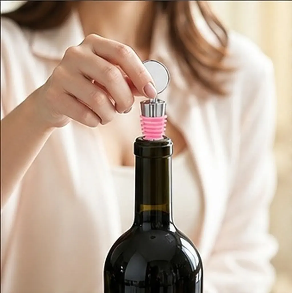 2pcs Reusable Wine Bottle Stopper with Secure Disc Seal for Flavor Retention – Bar & Kitchen Wine Preservation