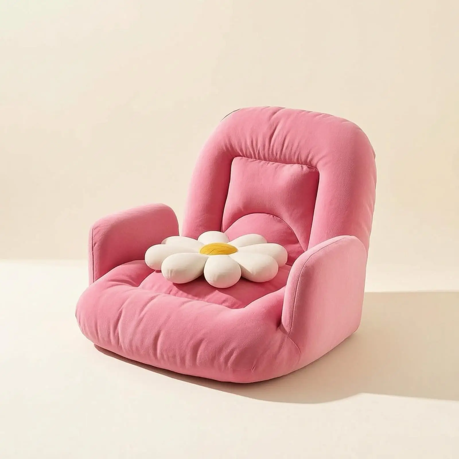 Floor Chair with Armrests Soft Sofa Chair with Armrests Cushioned Padded Floor Lounger for Adults, Teens, Bedroom, Living Room
