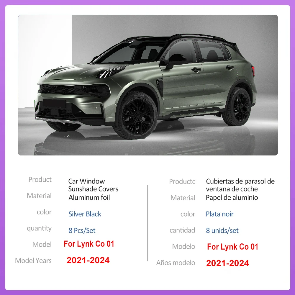 

Car Sunshade For Lynk Co 01 Sun Shade CX11 2021 2022 2023 2024 Auto Parasol Window Side Sunscreen Visors Anti-UV Car Accessories