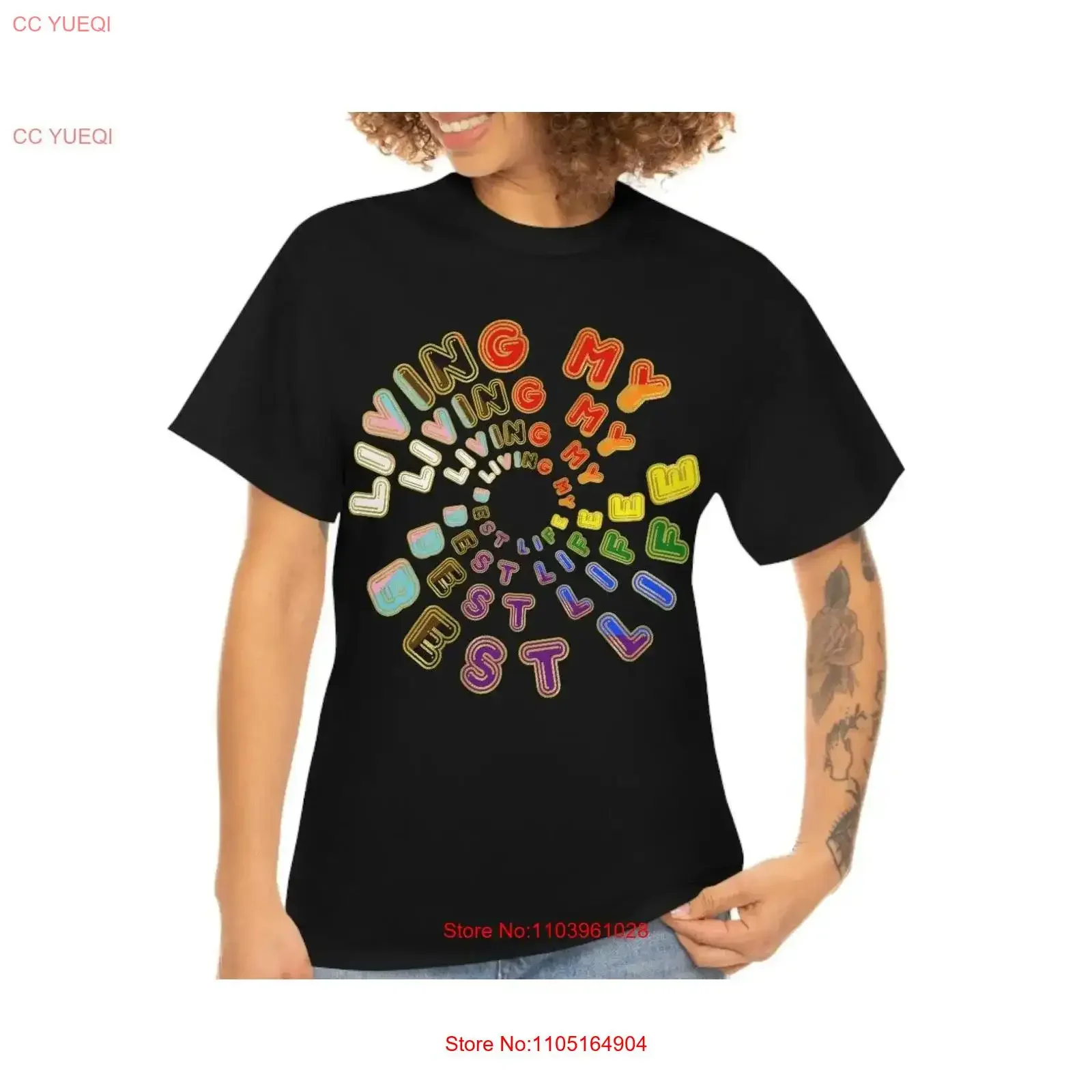 

Living My Best Life LGBTQ Plus Progress Pride Flag All Gender Heavy Хлопковая футболка разных цветов винтажная стираная