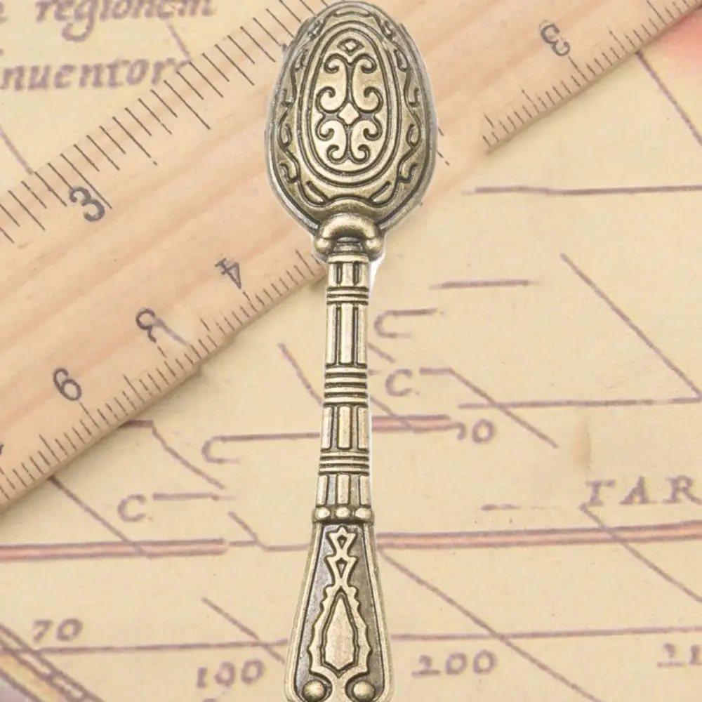 New 10Pc 10*43.5mm Mixed Alloy Antique Silver Color Spoon Charms Keychain Bracelet Pendant Accessory For DIY Jewelry Making