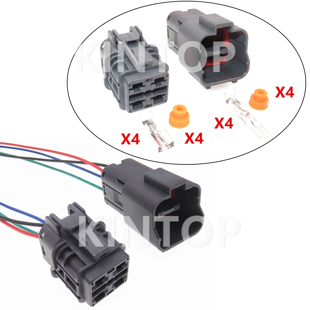 1 Set 4 Pins 7222-6244-40 7123-6244-40 Car Wiring Socket AC Assembly Auto Throttle Motor Male Female Dockong Connector Assembly