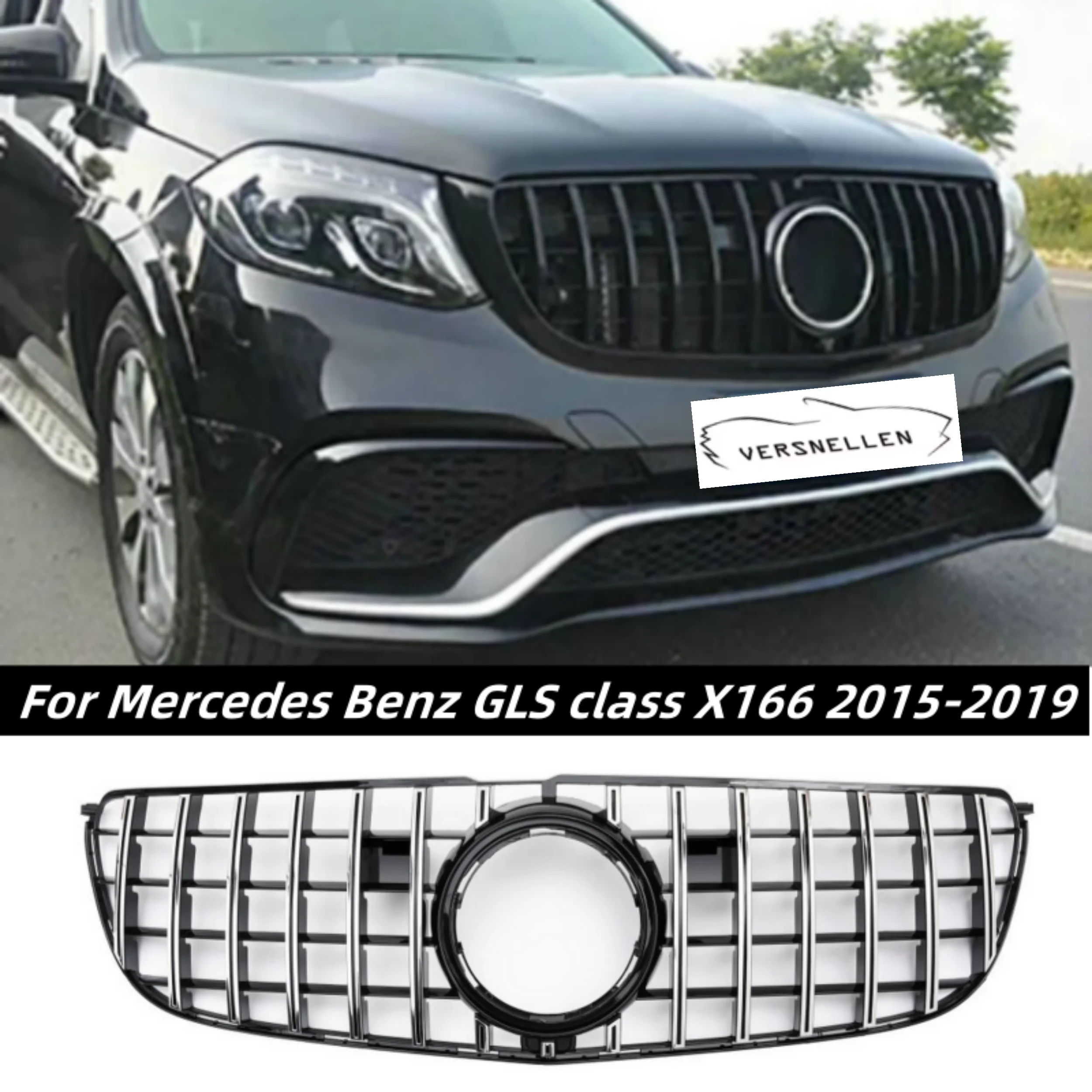 

GT стиль решетка для Mercedes Benz GLS class X166 2015-2019 GT решетка GLS300 GLS350 Передняя решетка для внедорожника авто передняя решетка