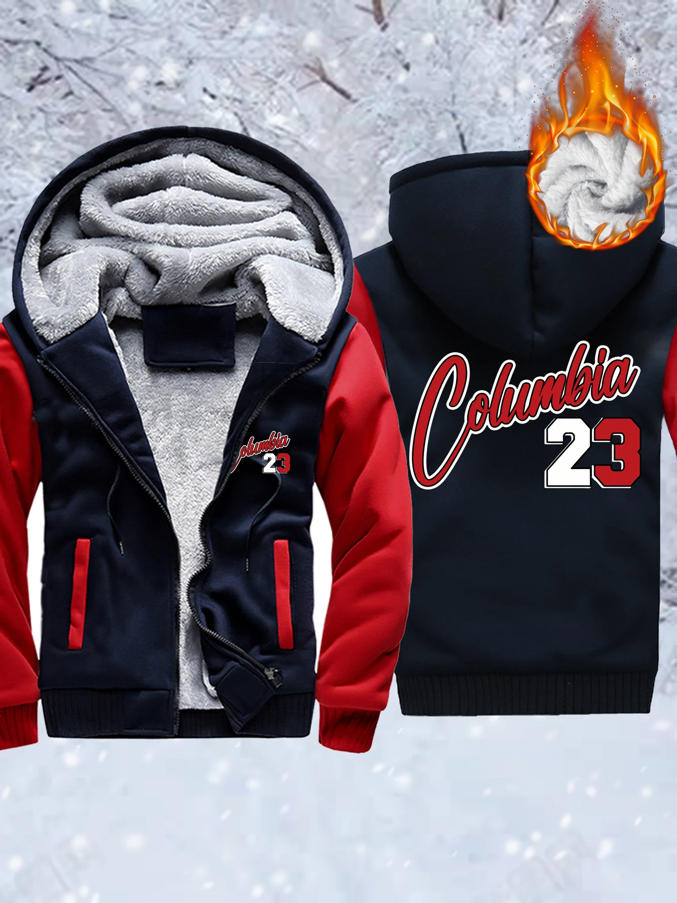 

Califirnia Letter Number 23 Logo Print Men'S Streetwear High Quality Outdoor Hooded Jacket Winter Coat Fashion Casual Clothing
