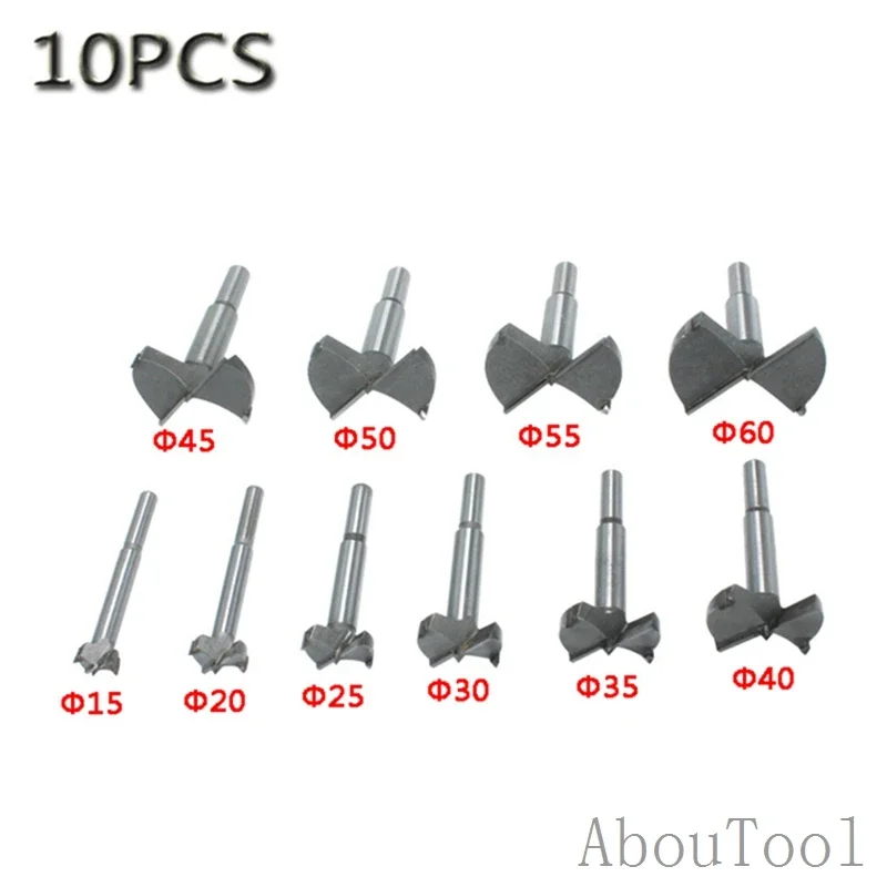 16PCS set Forstner tips Drill Bit Woodworking tool Hole Saw Cutter Hinge Boring drill bits Round Shank Tungsten Carbide Cutte Se