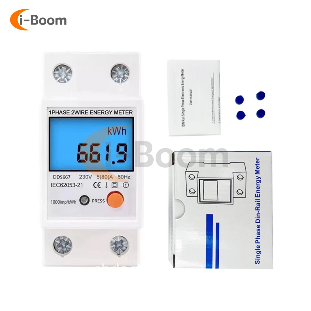 DDS667 AC110V 220V Digital Single Phase Energy Meter Tester Electricity Usage Monitor Ampermeter Power Voltmeter  Energy Meter