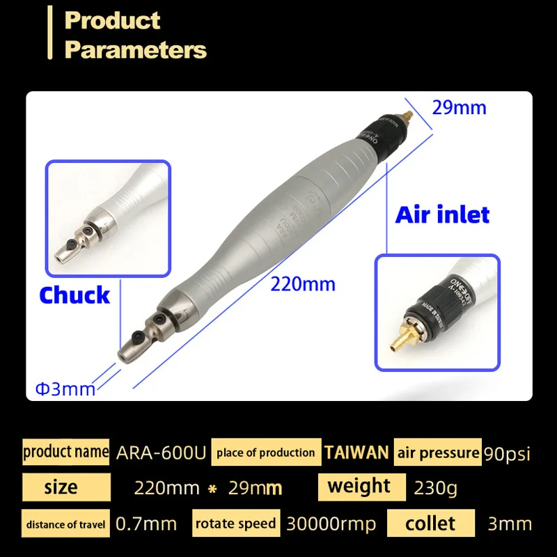 Lih ARA600U ARA700U ARA800U Pneumatic Ultrasonic Polishing Machine High Speed Mini Air Polisher Grinder for Die Mold Polishing