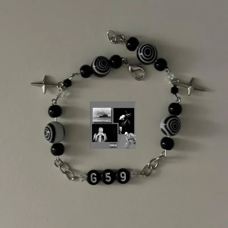 GREYDAY2024 - suicide boys themed charm bracelet -scrim - Ruby - g59 - jewelry - charm bracelet - emo - goth