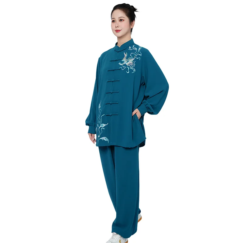 Flowy Drape Tai Chi Suit Soft Lightweight Kung Fu Uniform Martial Arts Clothing for Men Women Traditional Chinese Loose Fit