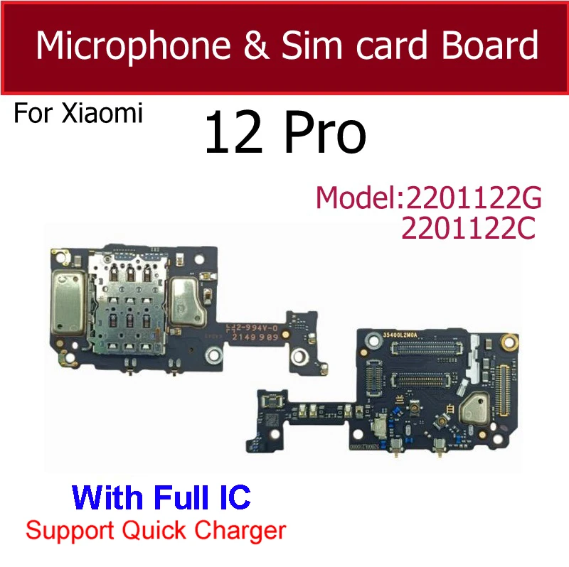 

Для Xiaomi 12 Pro 12S Pro 12S Ultra Микрофон и SIM-карта Tary Slot Board Ремонт запасных частей
