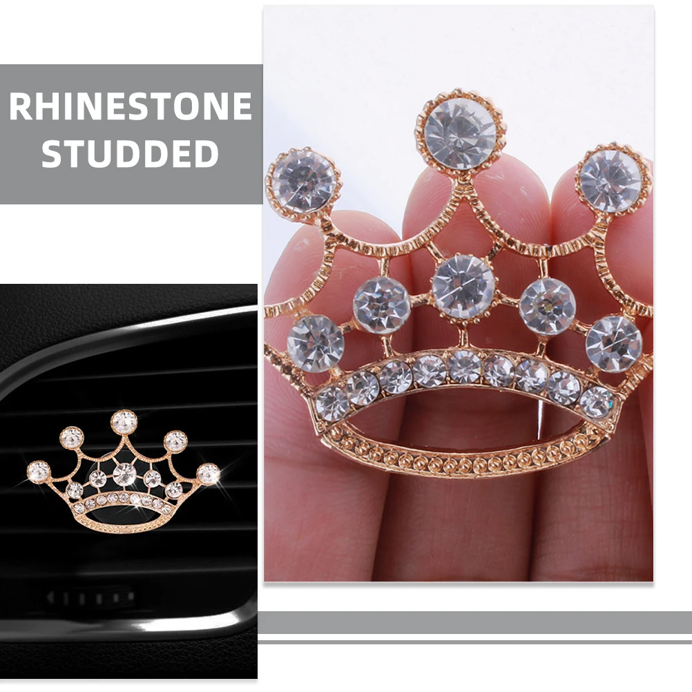 

2pcs Crown Freshener Rhinestone Vent Clips For Metal Decor Accessories Women Car Air Rhinestone Car Accessories Vent Clips