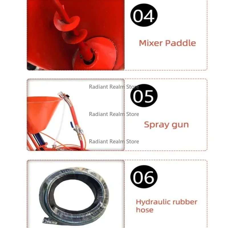 Mörtelmischung, Pumpen, Abbreiwand, Verputzen, Rendering, Verfugen, Zementspritzmaschine