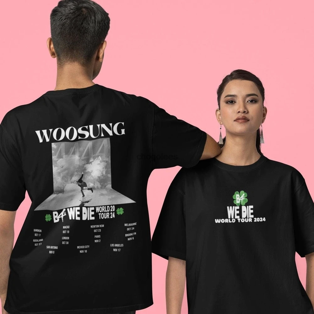 Woosung B4 We Die World tour shirt kpop concert sweatshirt fanmade clover 4444 inspired hoodie gift for her Black Rose woosung f