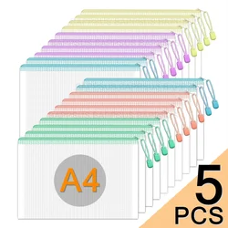 A4 Mesh Zipper Pouch impermeabile PVC Document Pouch File Organizer cartella di archiviazione di grande capacità per la borsa di immagazzinaggio degli studenti dell'ufficio