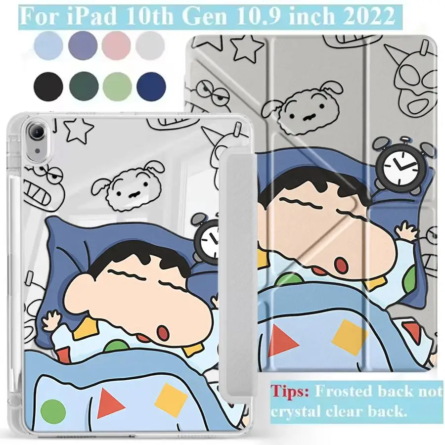

Crayon Shin-chan Tablet Case For iPad Air 4 5 M3 M2 1 2 M4 11inch Pro 2025 Pro 11th 10th 9th 8th 7th 12.9inch Mini 6 7 Y-Fold