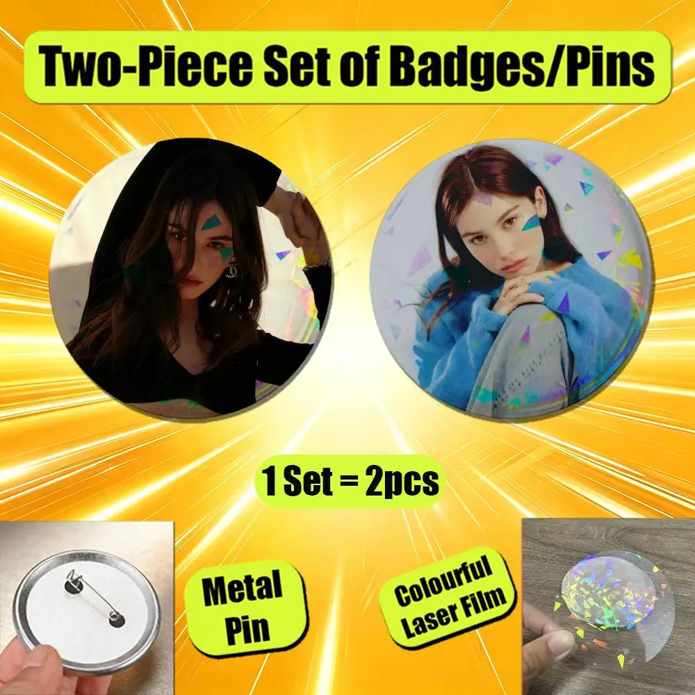 For Gracie Abrams Daughter from Hell Enamel Pin Badge Set 2PCS Button Round Metal Brooch Jacket Ita Bag Pins Gift Custom