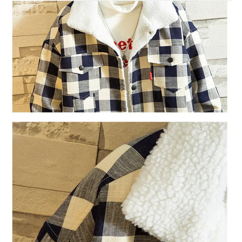 Hot Sale New Winter Plaid Cotton Coat Casual Fashion Warm Men\'s Comfortable Jacket Black White Asian Size Large Size 5XL