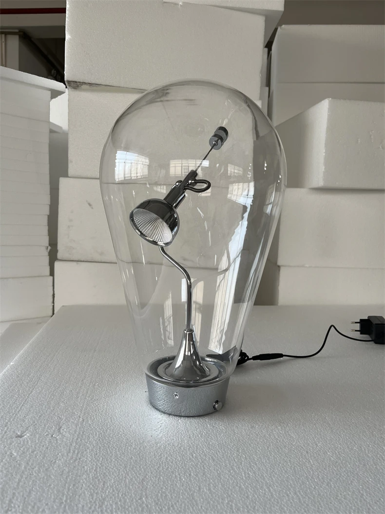 Italian Vintage Dimmable Table Lamp Rotary Glass Desk Light