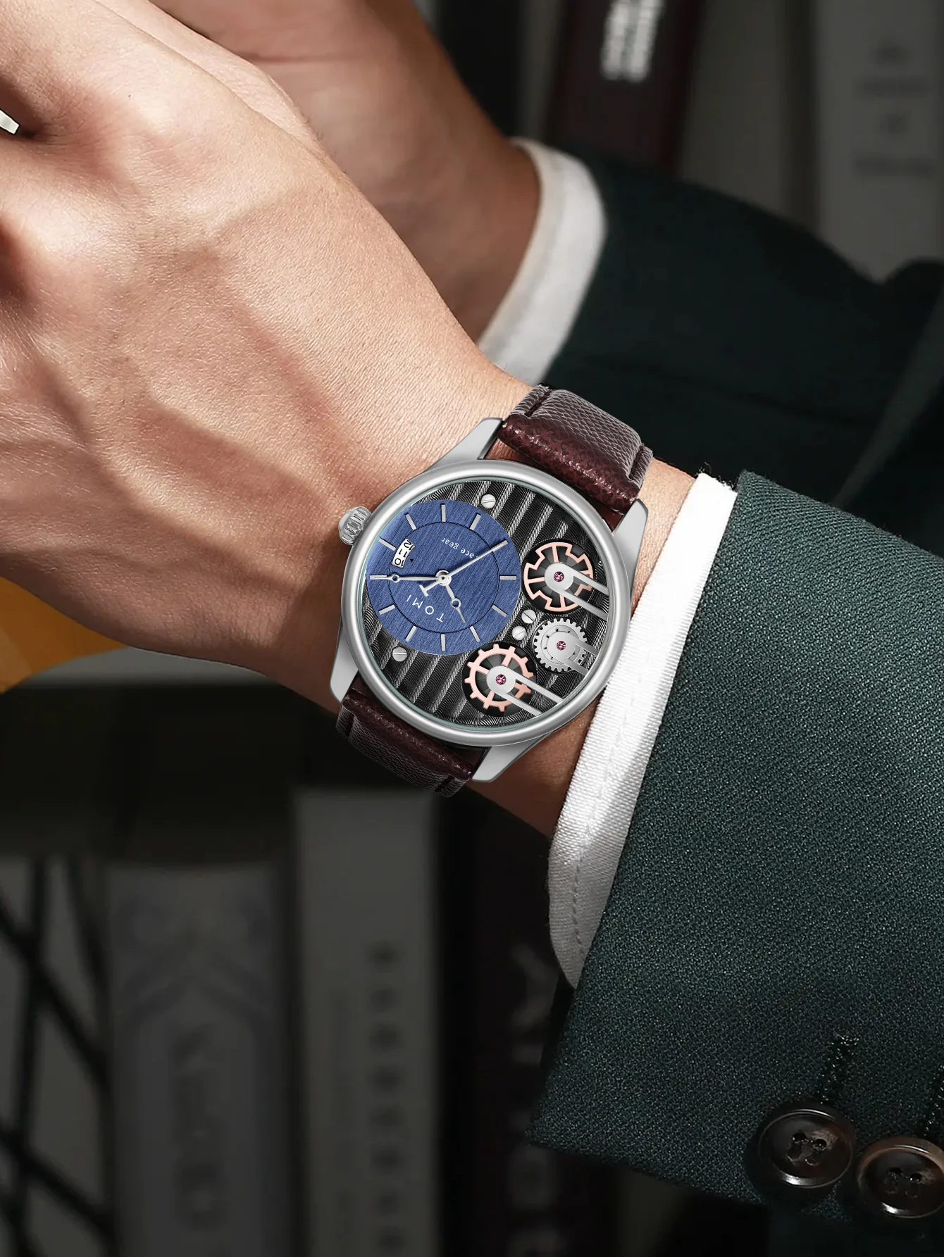 Tomi Herren Geschenk box Kombination Set Uhr Luxus und einfache Business abnehmbare Armband Quarzuhr Herren uhr Festival Geschenk – Detail 22