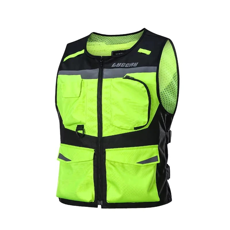 LYSCHY Motorcycle Reflecting Vest Winter Reflective Bike Jacket Men Motocross Riding Equipment with Protective Gear Safety Vest