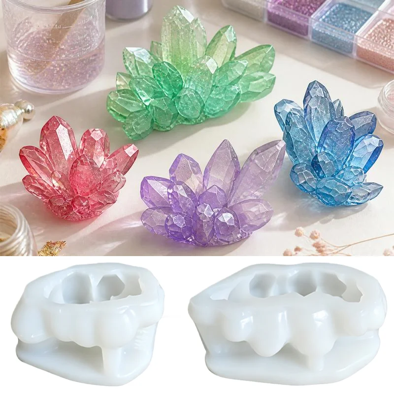 Rockery Candle Aromatherapy Silicone Mold Crystal Cluster Stone Cake Decor Chocolate Baking Molds Home Ornaments Jewelry Craft