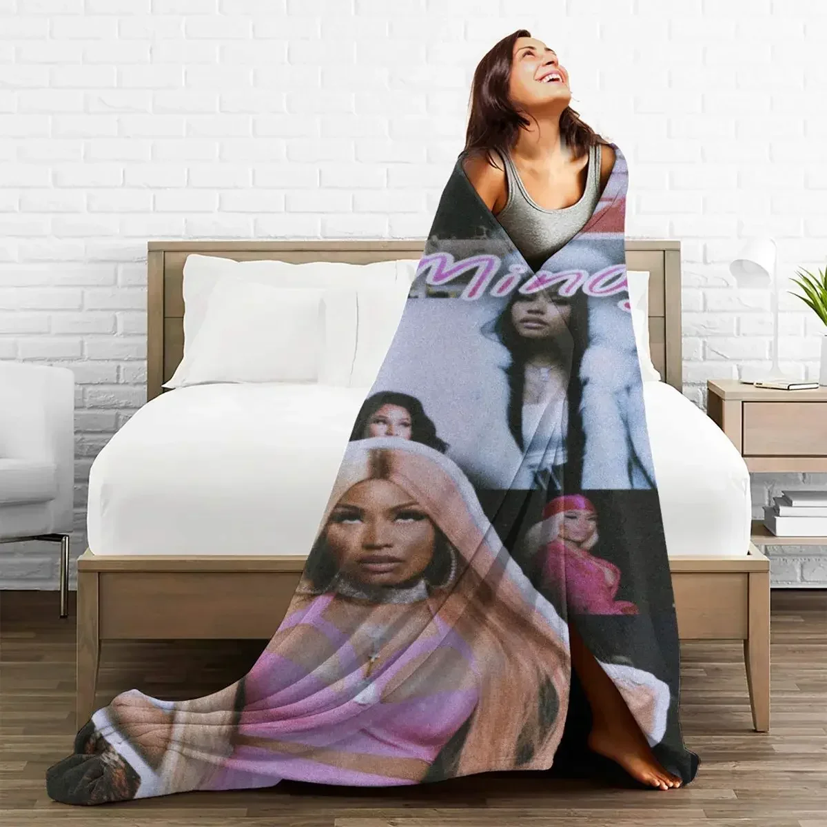 Nicki Minaj Singer Sexy Star Blanket Fleece Summer Breathable Lightweight Thin Throw Blanket for Home Travel Bedding Throws