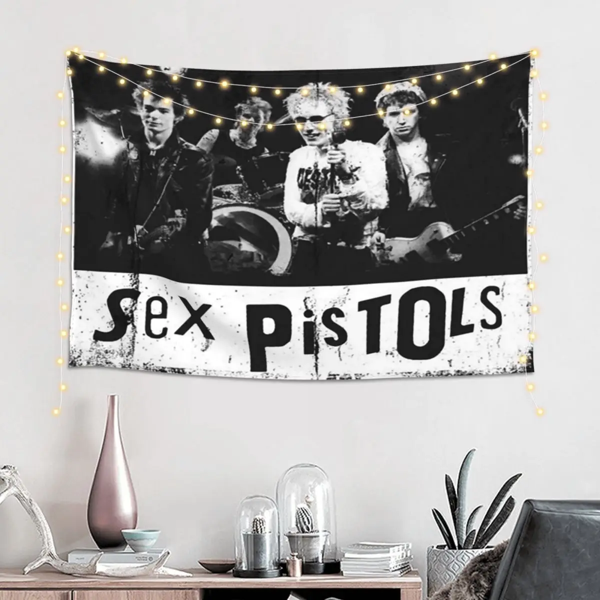 Heavy Metal Sex Pistols Rock Band Tapestry Hippie Wall Hanging Aesthetic Home Decoration Tapestries for Living Room  Dorm Room