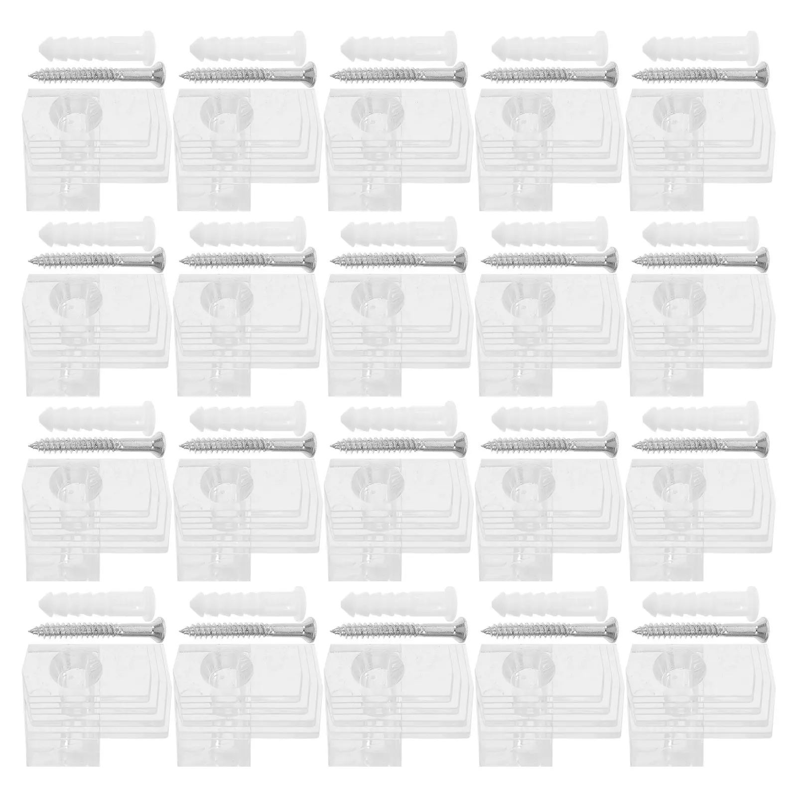 50Sets Clear Plastic Mirror Clips High Transparency Glass Retainer Clips for Wardrobe Cabinet Doors Bathroom Mirror