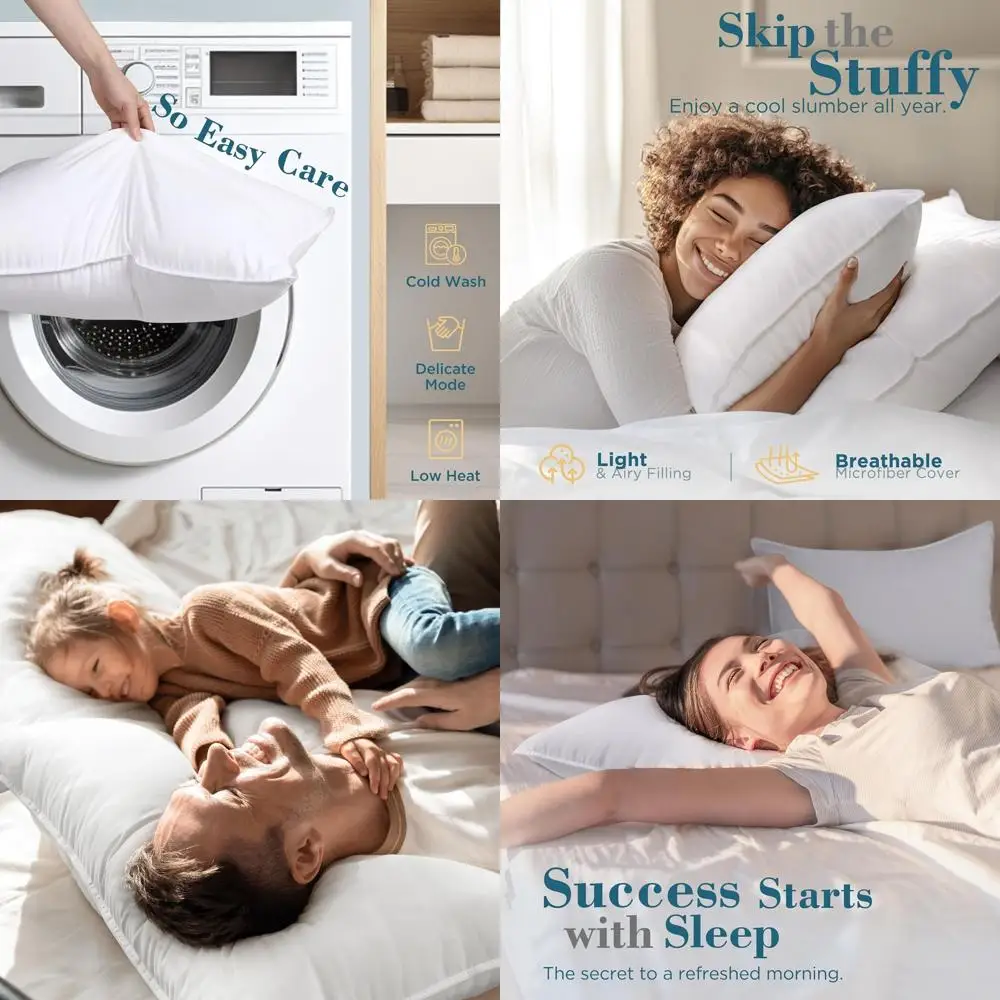 

Комплект из 2 подушек King Size: Премиальные охлаждающие подушки с бортиком для сна на боку, спине или животе, с двойной строчкой, белые