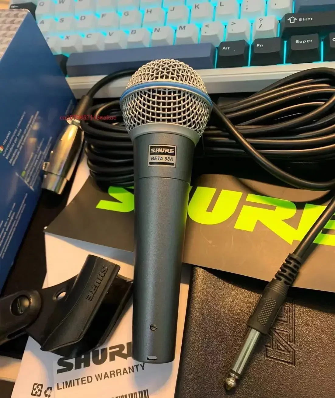 2PCS SHURE BETA 58A Microphone Wired Dynamic Home Amp Studio Recording Handheld Mic for Karaoke Bar Stage Live Performance