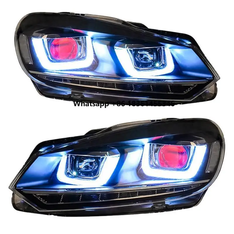Golf 6 Double U Headlight Assembly Modification LED Daytime Running Light 2010-2014 Golf 6 Cross border