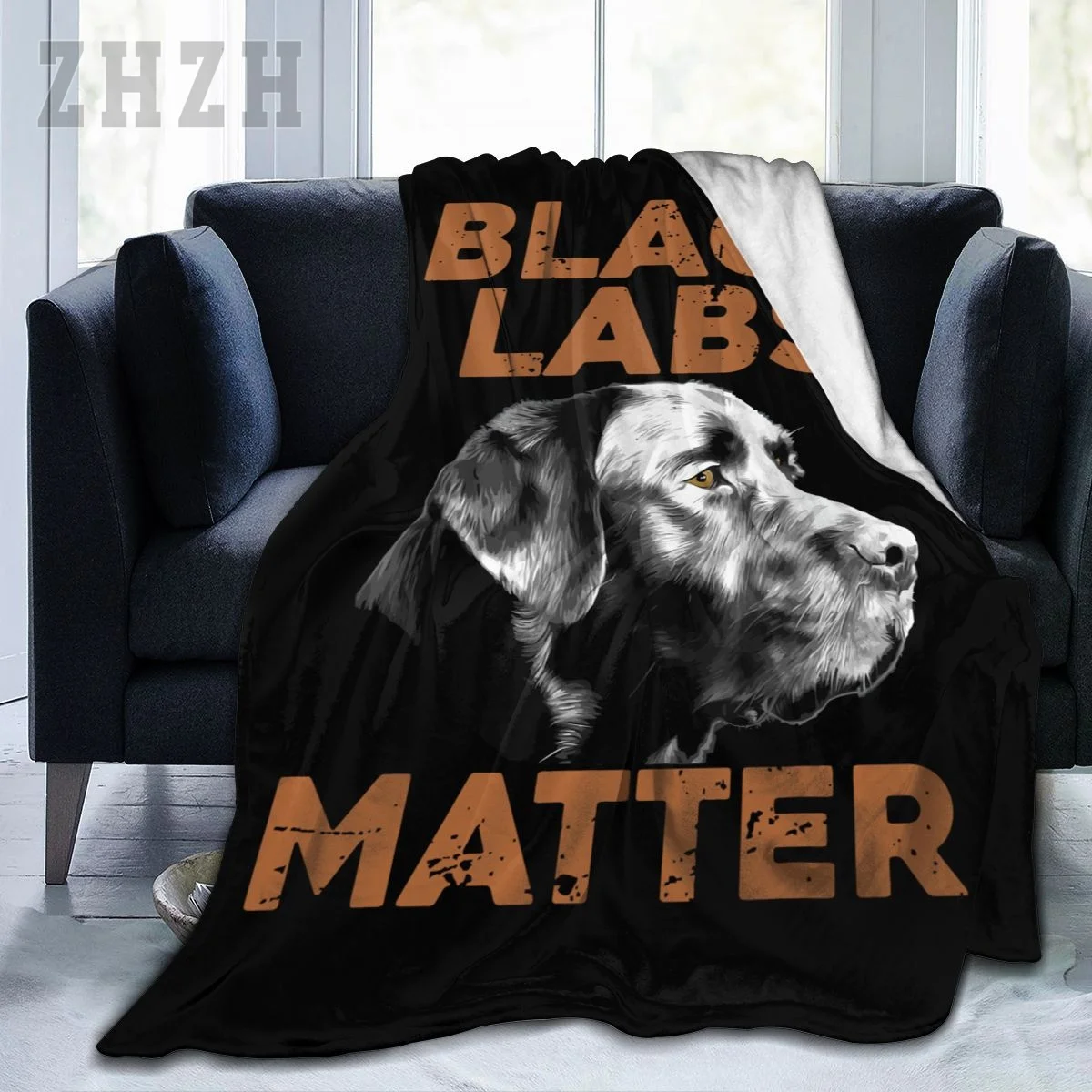 Blanket Black Labrador Retriever Labs Matter Service Animal Flannel Multifunction Camping Sofa Cover Keep Warm