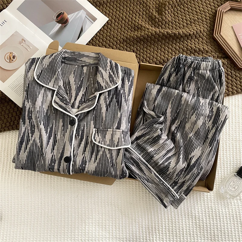 

Pajama Sets For Plus Size Woman Velvet Relaxed Cold Season Sweet Mother Fluffy Thicker Buttons Front Long Sleeve Full Length Ins