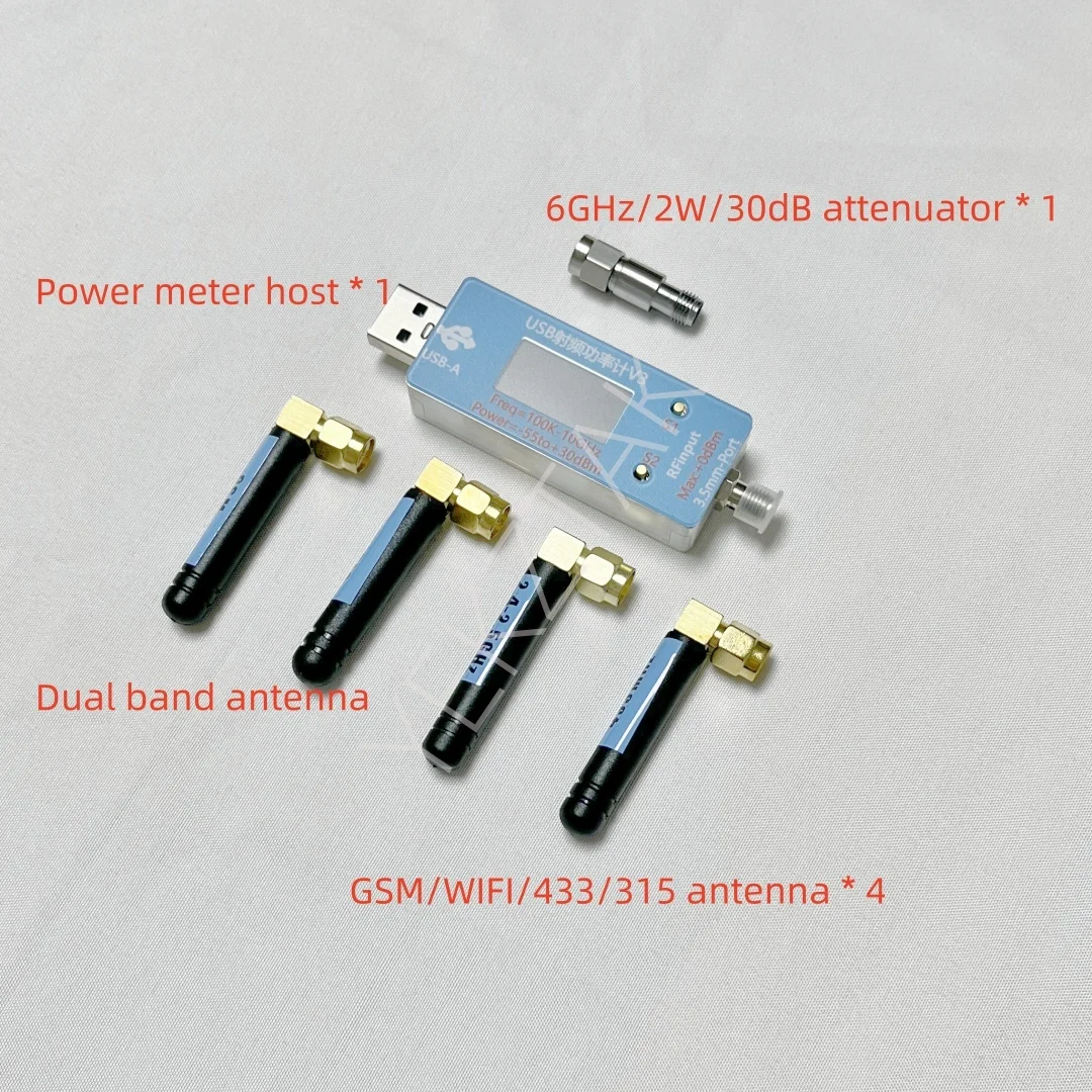 

Новейший портативный USB RF измеритель мощности V3.0 от 100 кГц до 10 ГГц, от -55 до +30 дБм, 9 предустановленных кривых затухания, цветной дисплей 0.96 дюйма, EMI, EMC