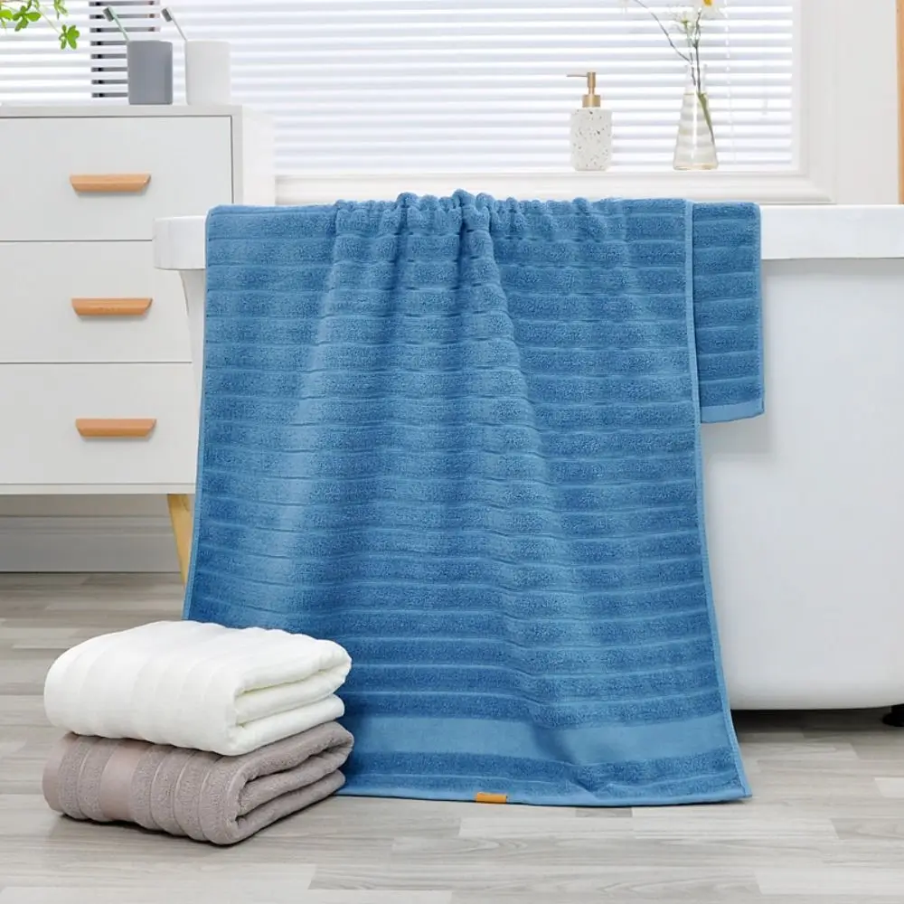 

Soft Cotton Towel Ultra Absorbent Wavy Pattern Bath Towel No Fade Hand Towel