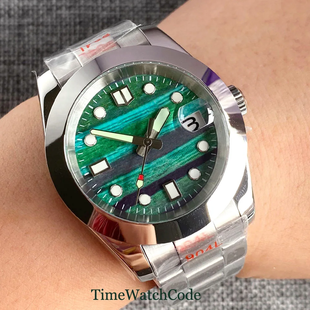 

New Arrival NH35A Movement Sapphire Crystal Men's Automatic Watch 36mm/39mm Luminous Green Dial Date 316L Bracelet