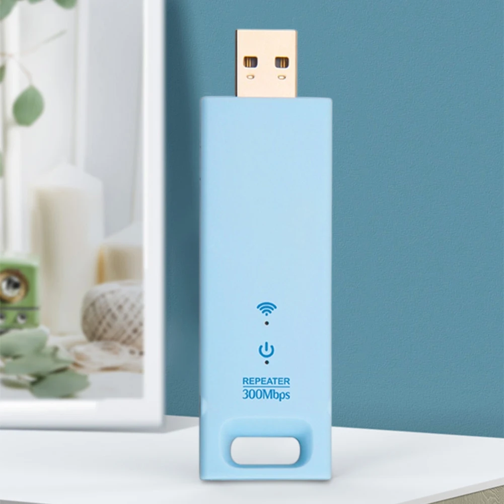 Беспроводной усилитель сигнала 2,4G 300 Мбит/с USB 2.0 WiFi повторитель с широким покрытием Plug and Play для использования в помещении и на открытом воздухе