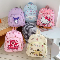 Kawaii Hello Kitty Bag Sanrio Kuromi Schoolbag My Melody Cinnamoroll Backpack Kid Kindergarten School Bag High Capacity Gift