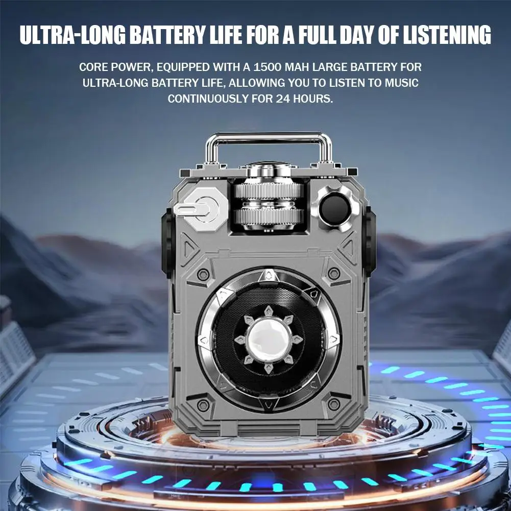 Cool Mecha Style Bluetooth Speaker 10W High Power Waterproof Subwoofer Wireless Card Speaker Long Battery Life Outdoor