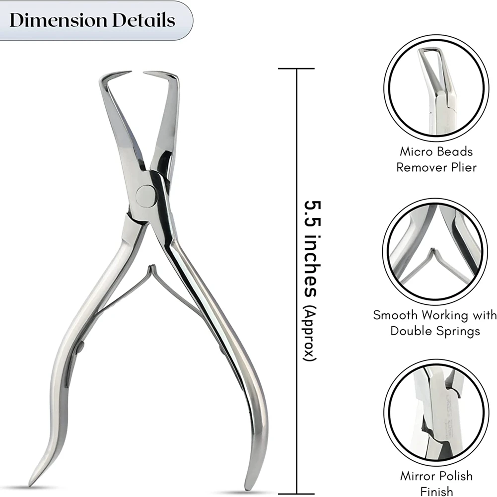 ABLN-Alicates profesionales para extensiones de cabello, herramientas para eliminación de extensiones de cabello, abridor de cuentas de microanillo