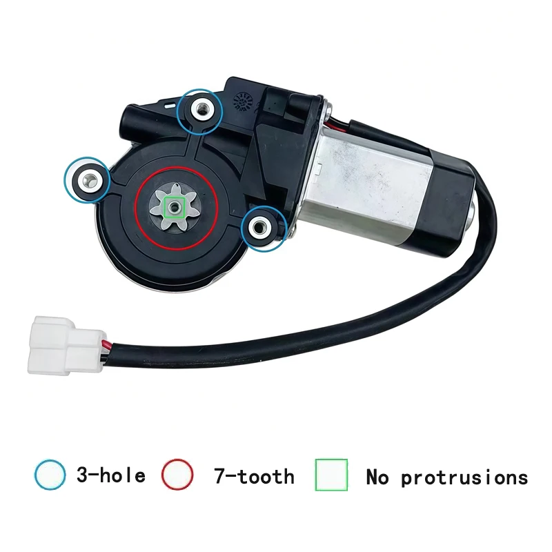 12V/24V Universal Power Window Motor, 3 Holes 7 Teeth, Electric Window Lift Motor for Cars and Trucks, Front and Rear Doors