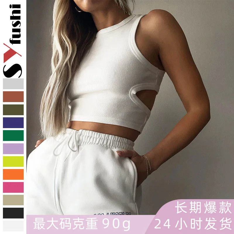 

2025 Summer New Women's Clothing Sports Short Open-button Hollow Sleeveless Top Small Vest