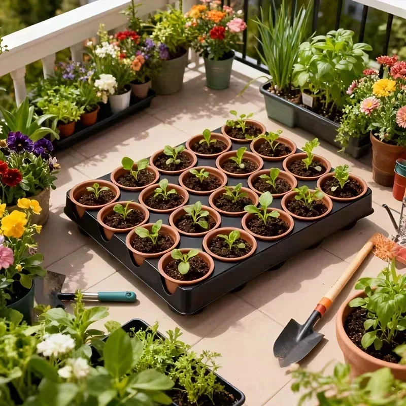 Reusable Seedling Starter Trays with Drainage Holes for Garden Balcony Lawn Greenhouse Suitable for Growing Beans Flowers