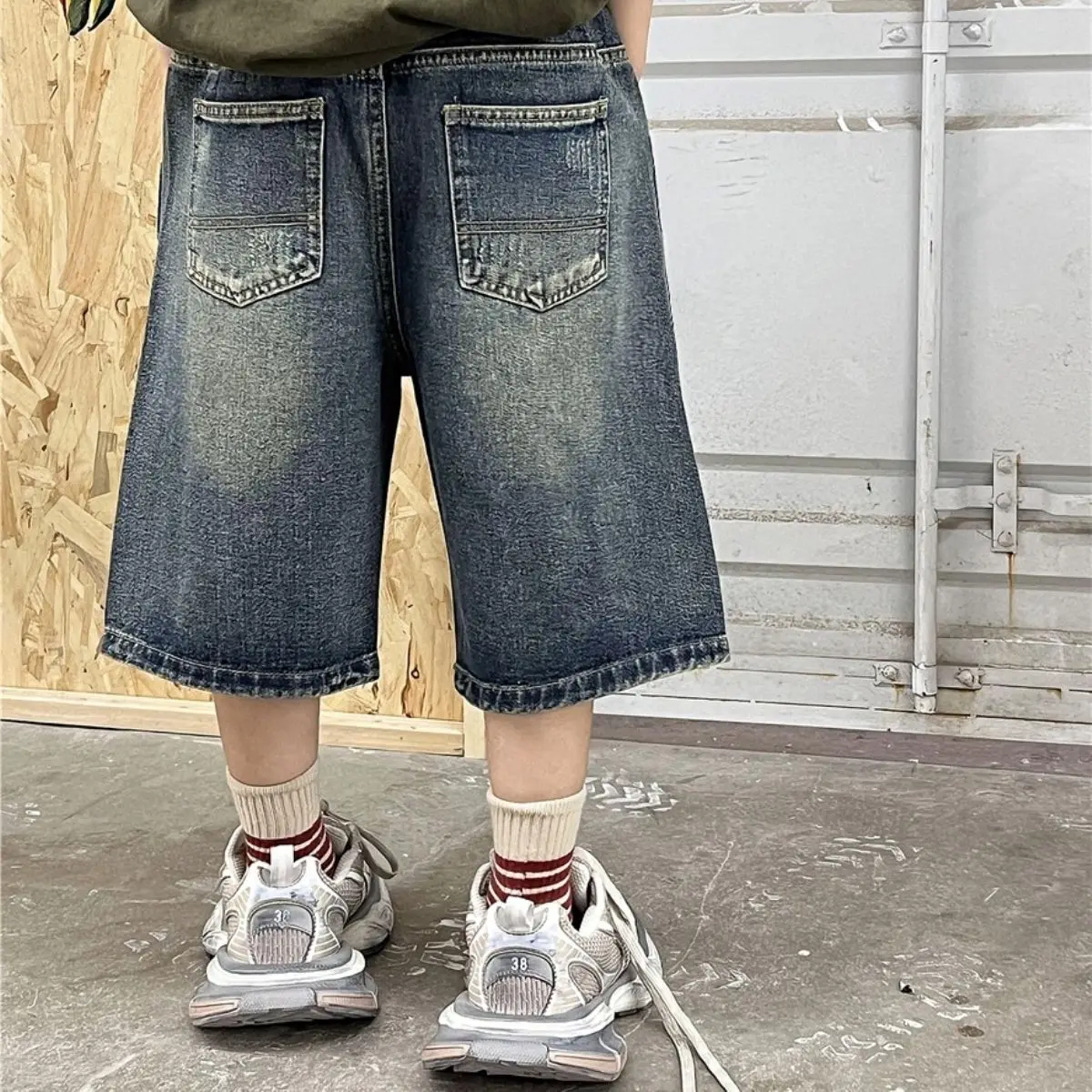 2026 Summer Boys' Vintage Distressed Denim Shorts Super Soft Lightweight Baby Boy Stylish Ripped Jeans Trends​